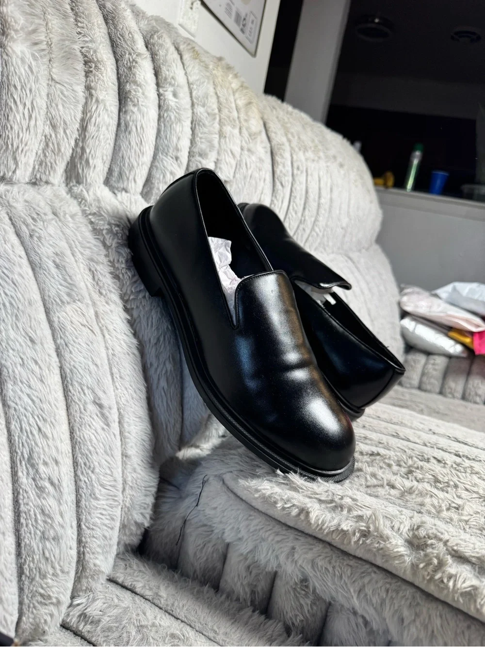 Zara Black Leather Slip-On Men’s Loafers